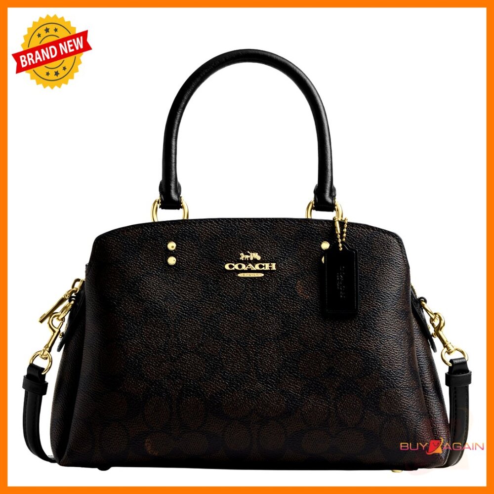 Leather Mini Satchel With Detachable Strap, Top Handles, Zip Closure